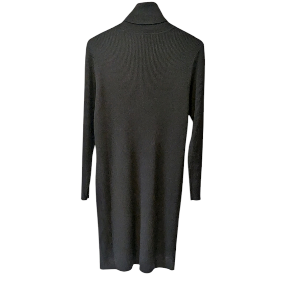 Eileen Fisher Olive Green Turtleneck Ribbed Dress - XS - Picture 4 of 6